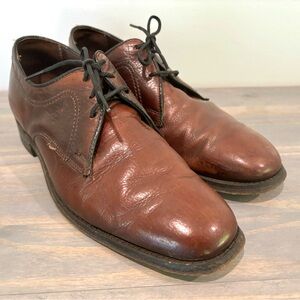 Vintage Crown Imperial Burgundy Brown Leather Oxford Derby Loafer Shoes 8.5 D